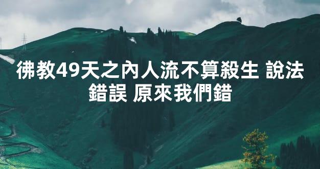 彿教49天之內人流不算殺生 說法錯誤 原來我們錯